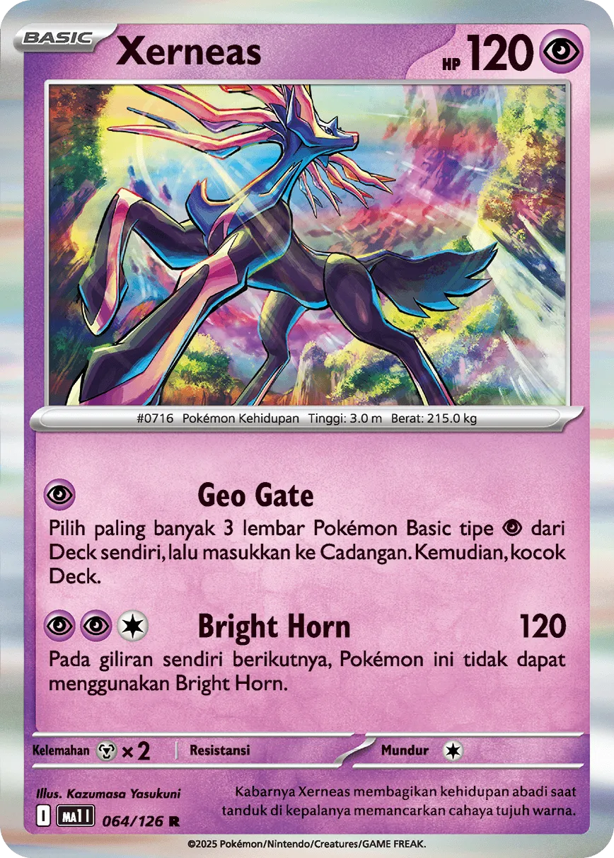 Xerneas 064/184 — Evolusi Mega (Indonesian Pokémon TCG card)