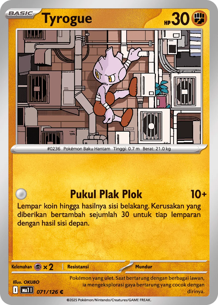 Tyrogue 071/184 — Evolusi Mega (Indonesian Pokémon TCG card)