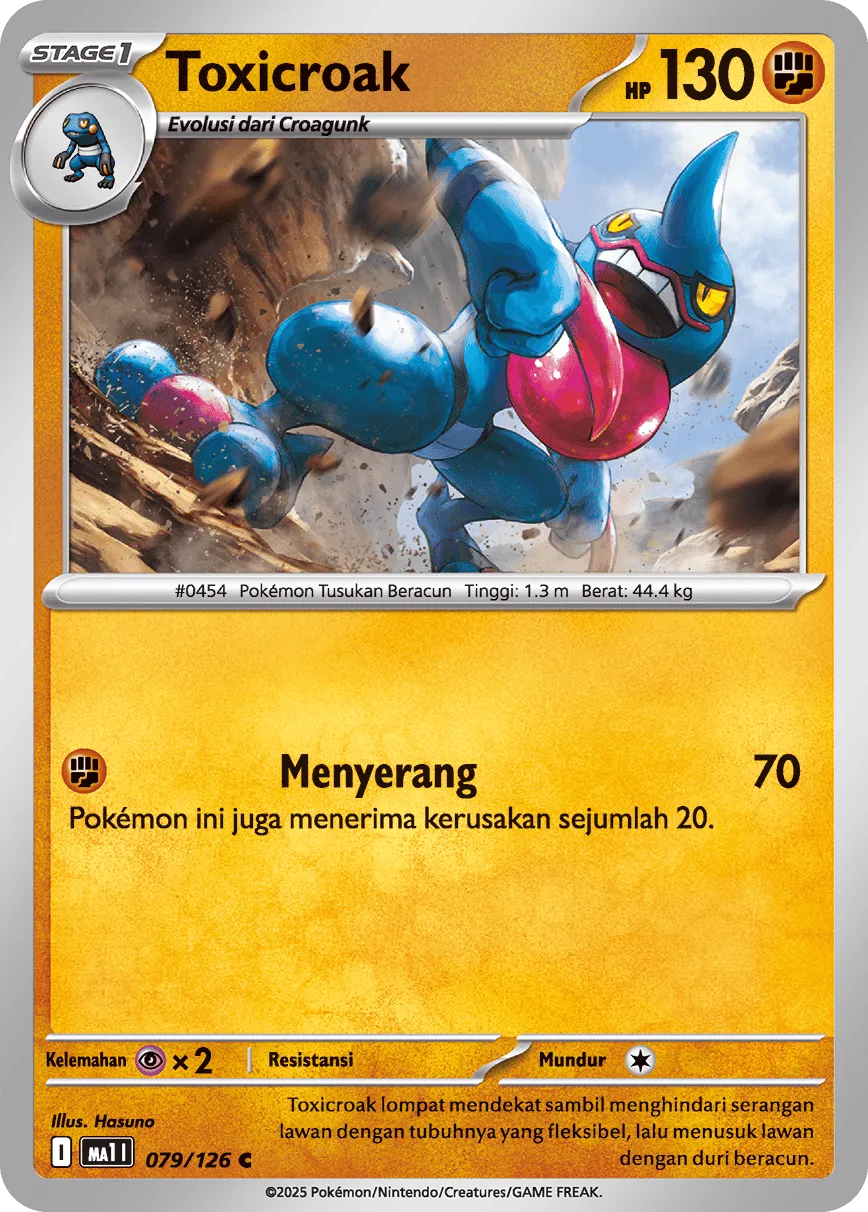 Toxicroak 079/184 — Evolusi Mega (Indonesian Pokémon TCG card)