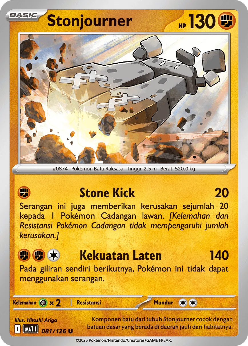 Stonjourner 081/184 — Evolusi Mega (Indonesian Pokémon TCG card)