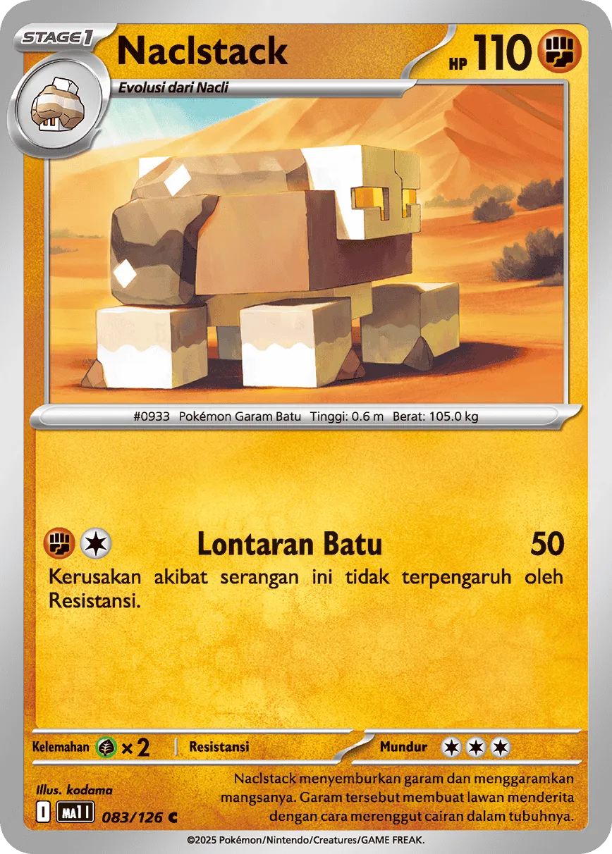 Naclstack 083/184 — Evolusi Mega (Indonesian Pokémon TCG card)