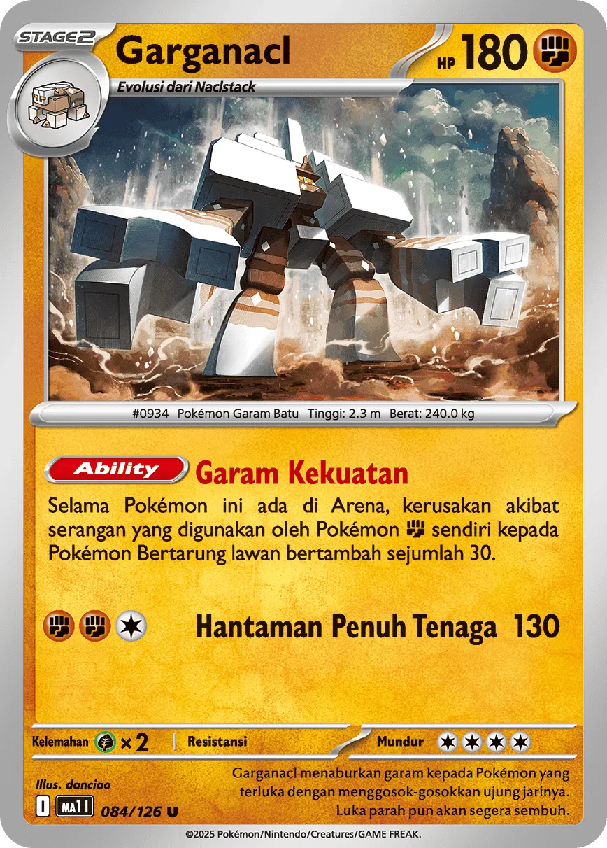 Garganacl 084/184 — Evolusi Mega (Indonesian Pokémon TCG card)