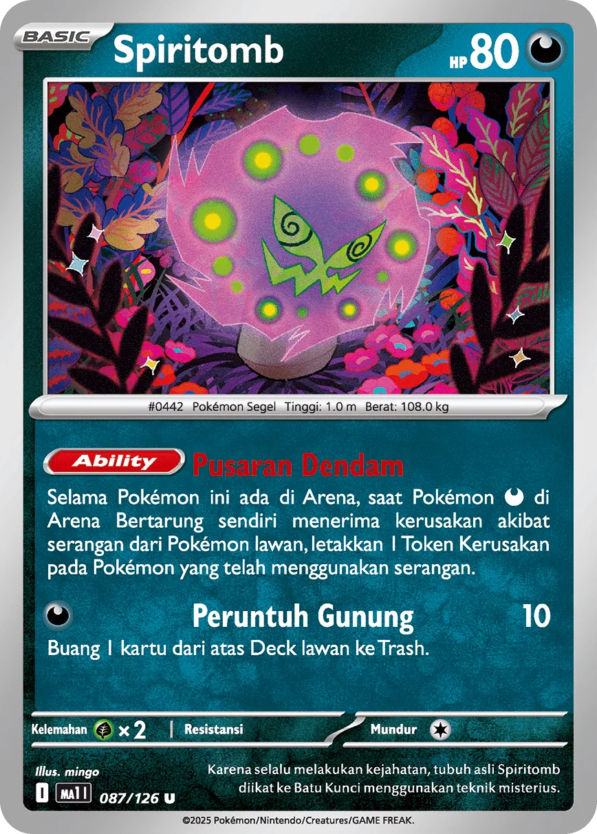 Spiritomb 087/184 — Evolusi Mega (Indonesian Pokémon TCG card)