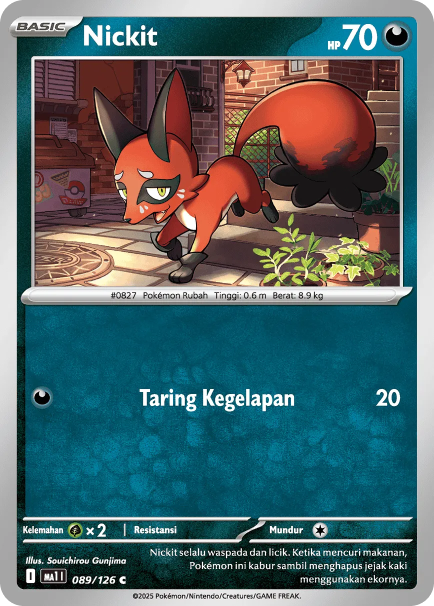 Nickit 089/184 — Evolusi Mega (Indonesian Pokémon TCG card)
