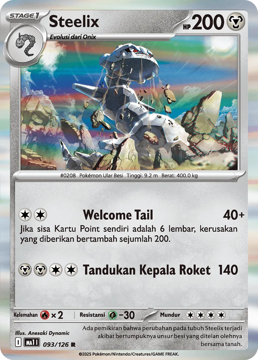 Steelix 093/184 — Evolusi Mega (Indonesian Pokémon TCG card)