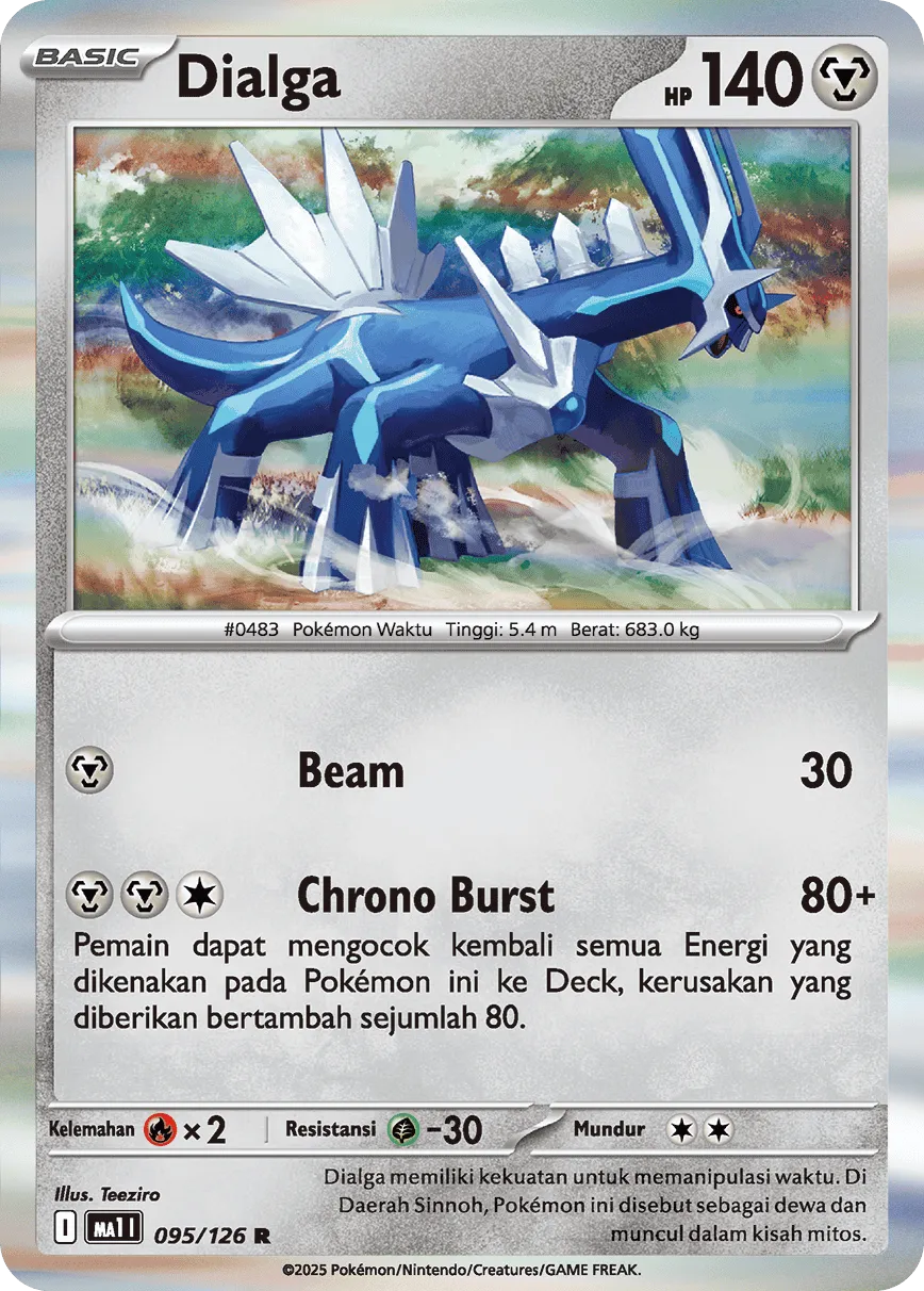Dialga 095/184 — Evolusi Mega (Indonesian Pokémon TCG card)