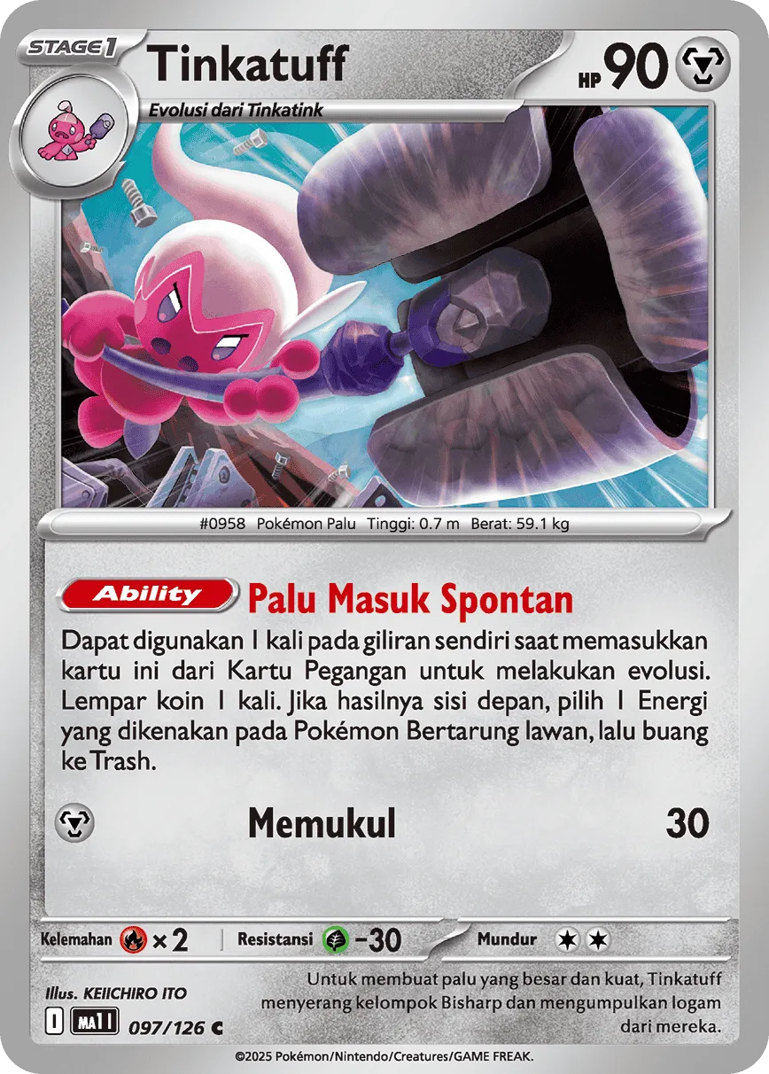Tinkatuff 097/184 — Evolusi Mega (Indonesian Pokémon TCG card)