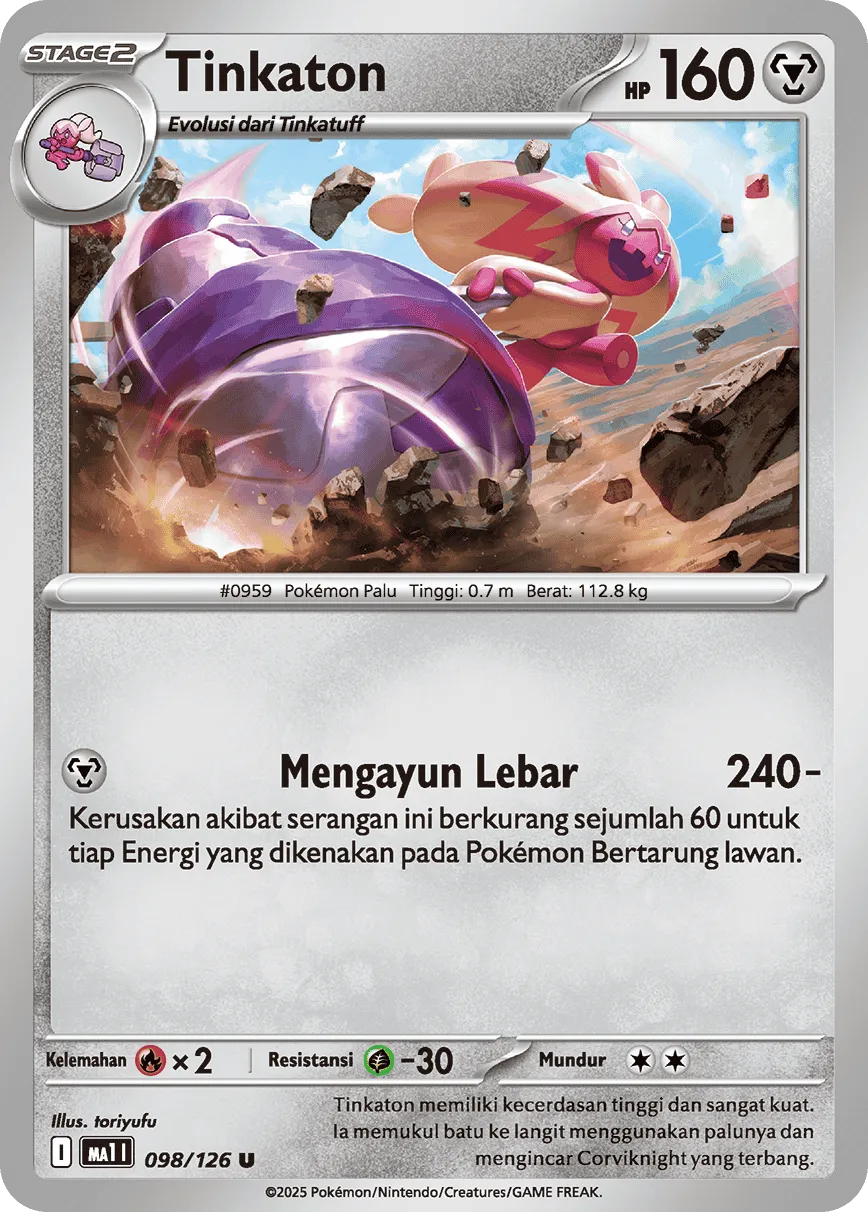 Tinkaton 098/184 — Evolusi Mega (Indonesian Pokémon TCG card)