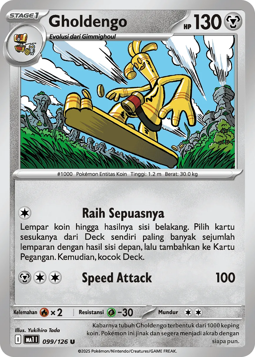 Gholdengo 099/184 — Evolusi Mega (Indonesian Pokémon TCG card)