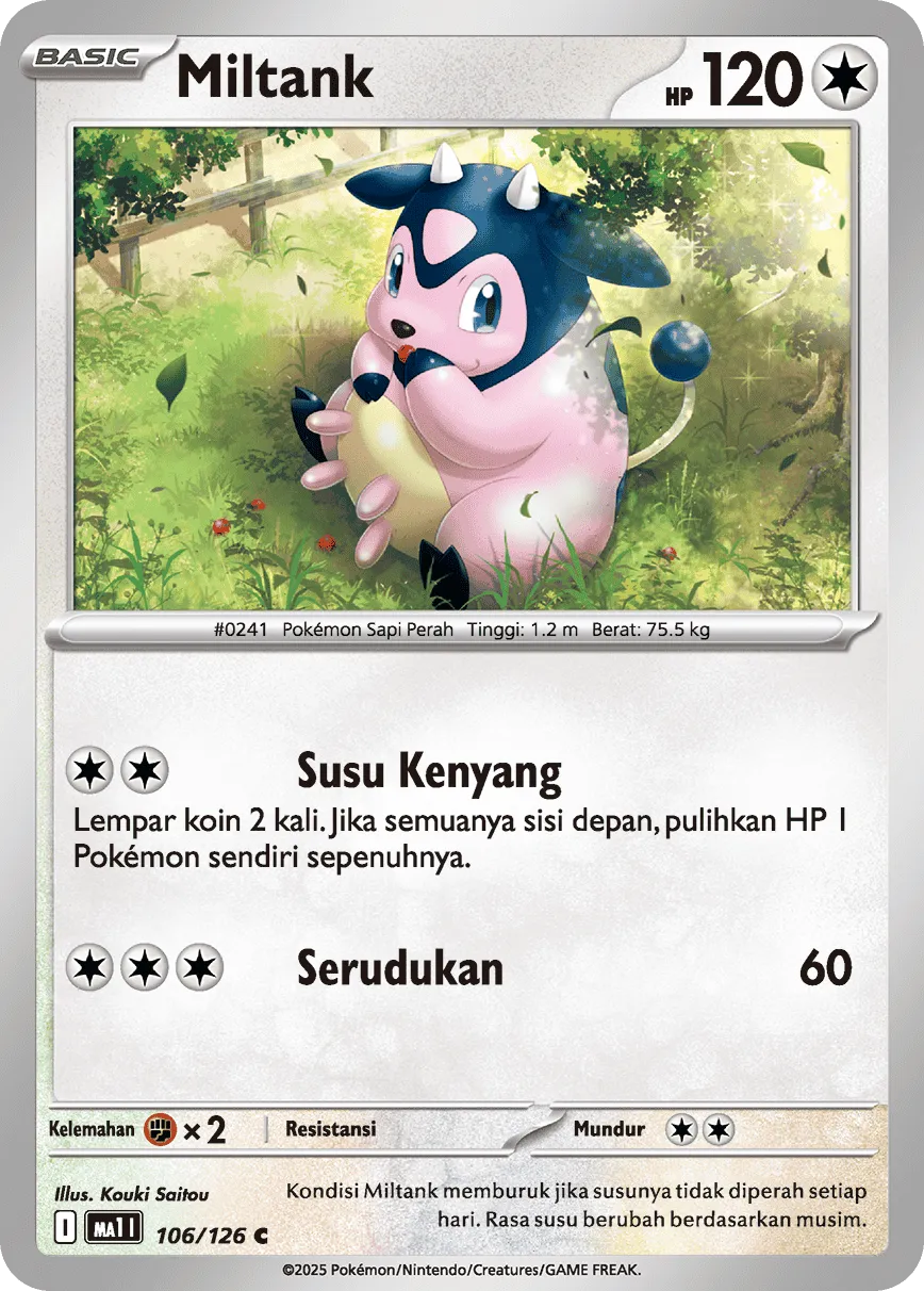 Miltank 106/184 — Evolusi Mega (Indonesian Pokémon TCG card)