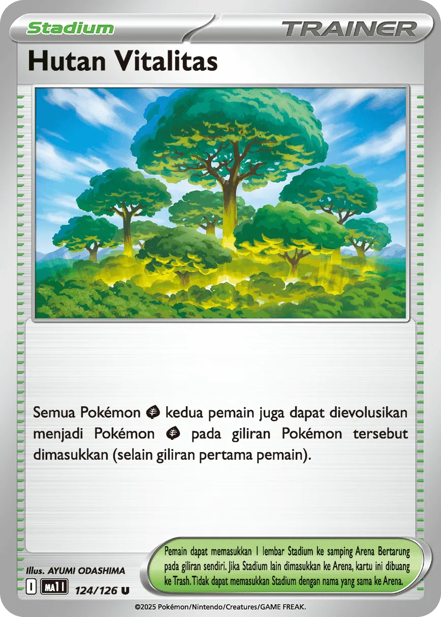 Forest of Vitality 124/184 — Evolusi Mega (Indonesian Pokémon TCG card)