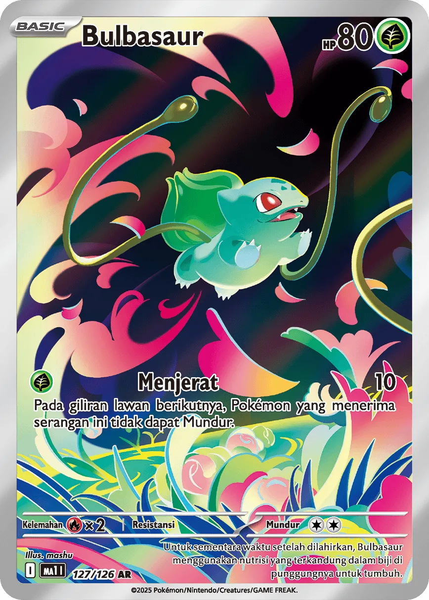 Bulbasaur 127/184 — Evolusi Mega (Indonesian Pokémon TCG card)