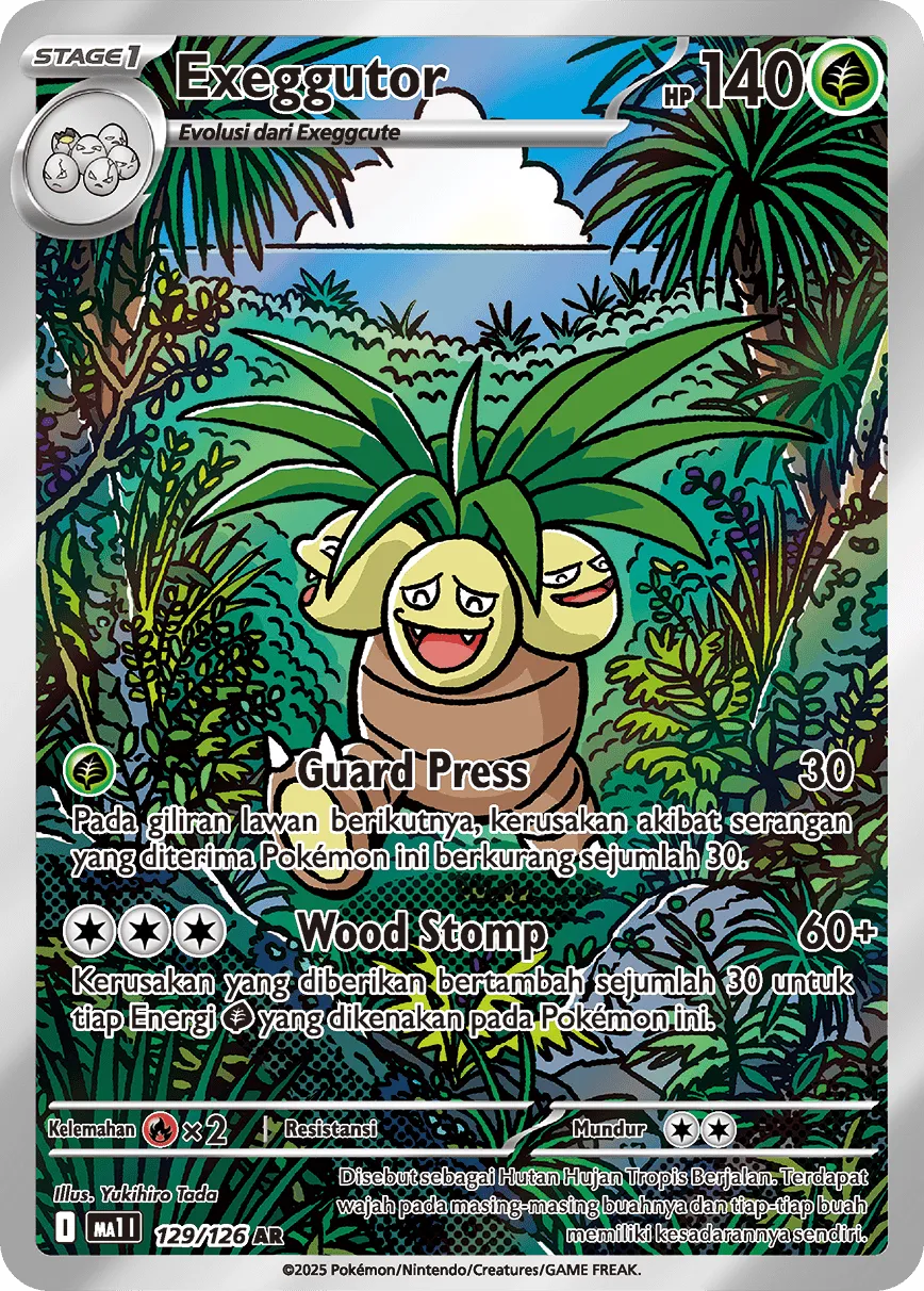 Exeggutor 129/184 — Evolusi Mega (Indonesian Pokémon TCG card)