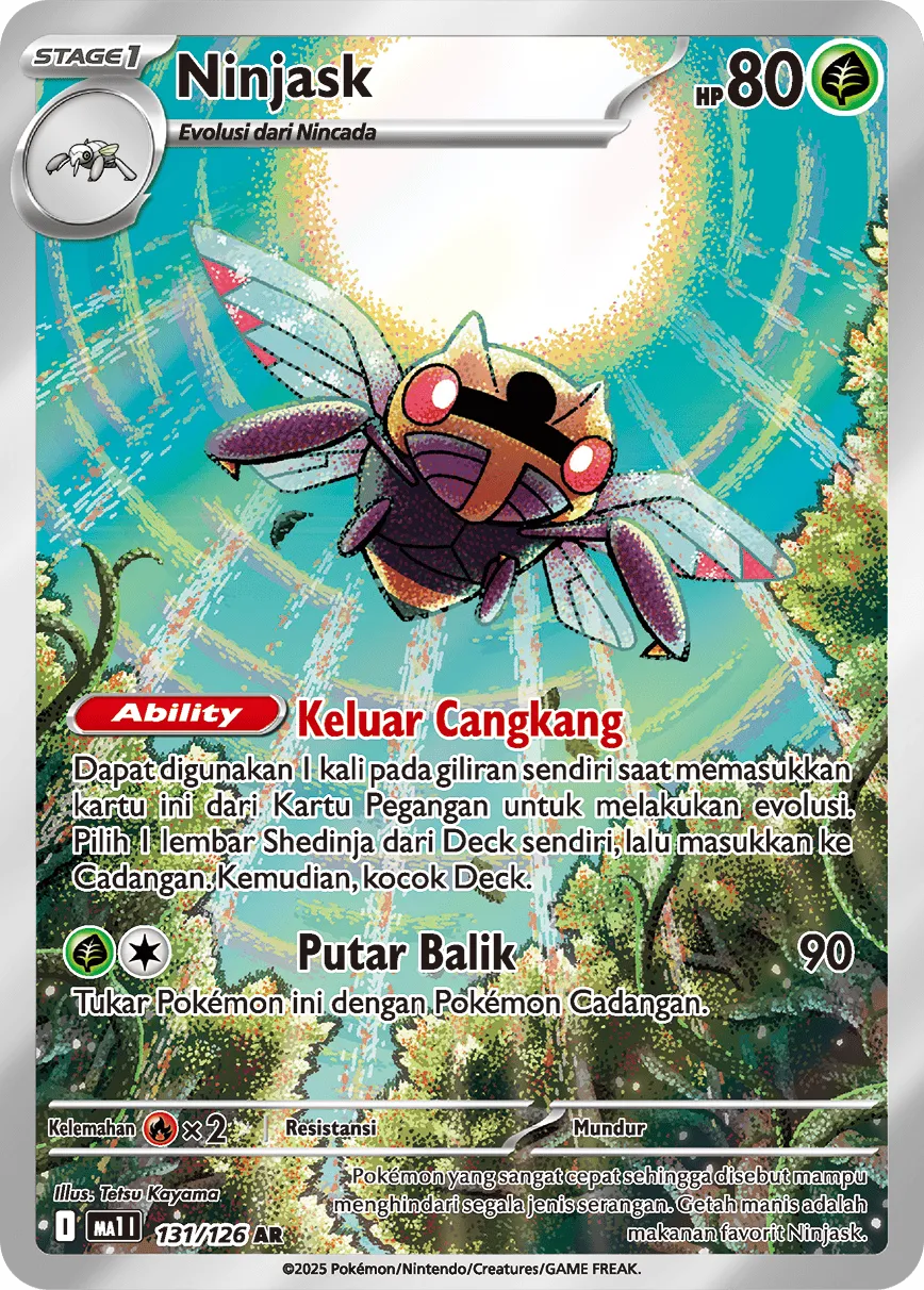 Ninjask 131/184 — Evolusi Mega (Indonesian Pokémon TCG card)