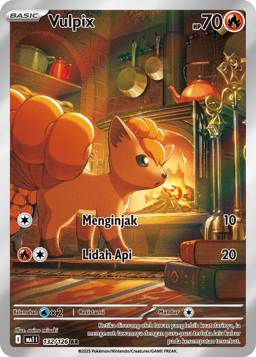 Vulpix 132/184 — Evolusi Mega (Indonesian Pokémon TCG card)