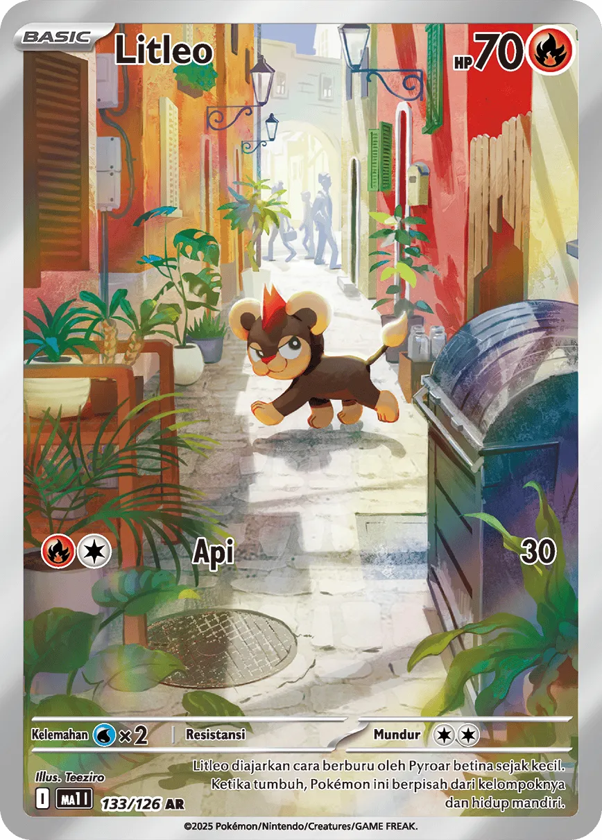 Litleo 133/184 — Evolusi Mega (Indonesian Pokémon TCG card)