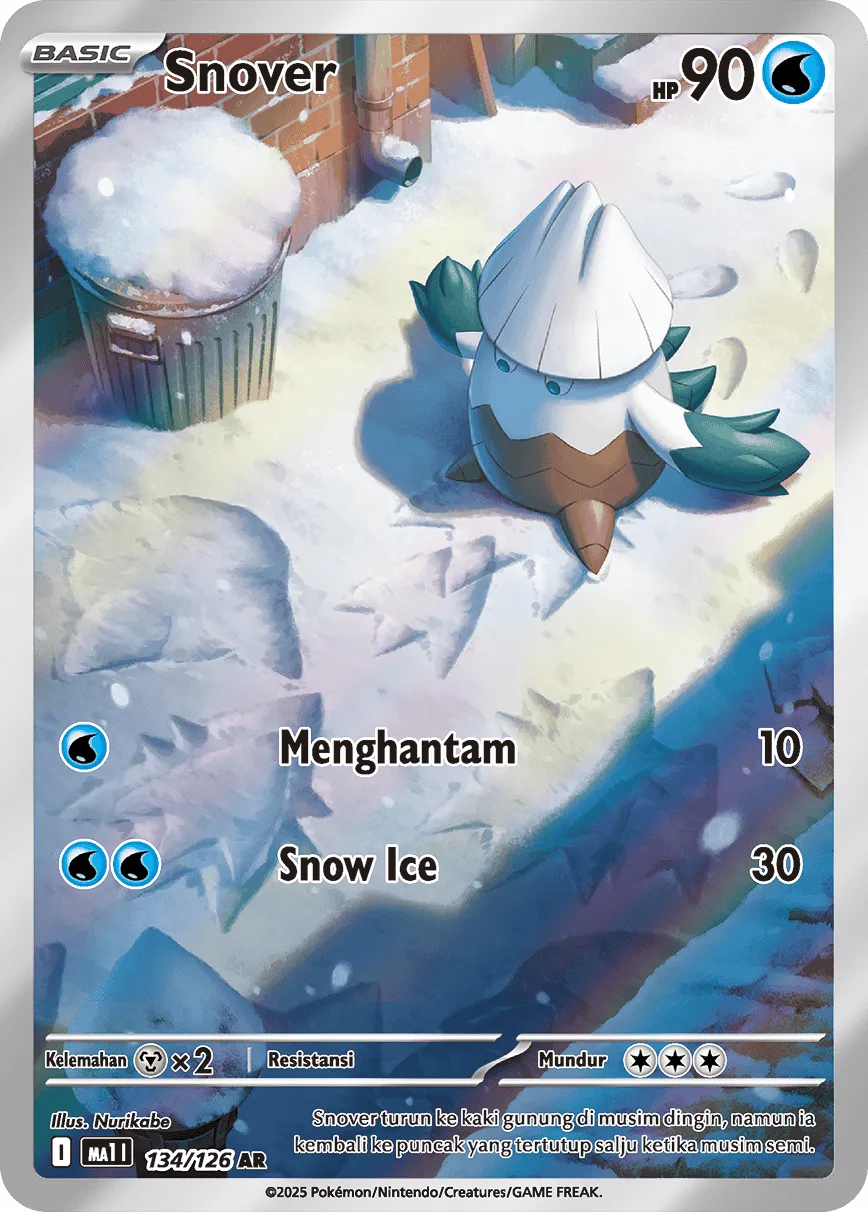 Snover 134/184 — Evolusi Mega (Indonesian Pokémon TCG card)