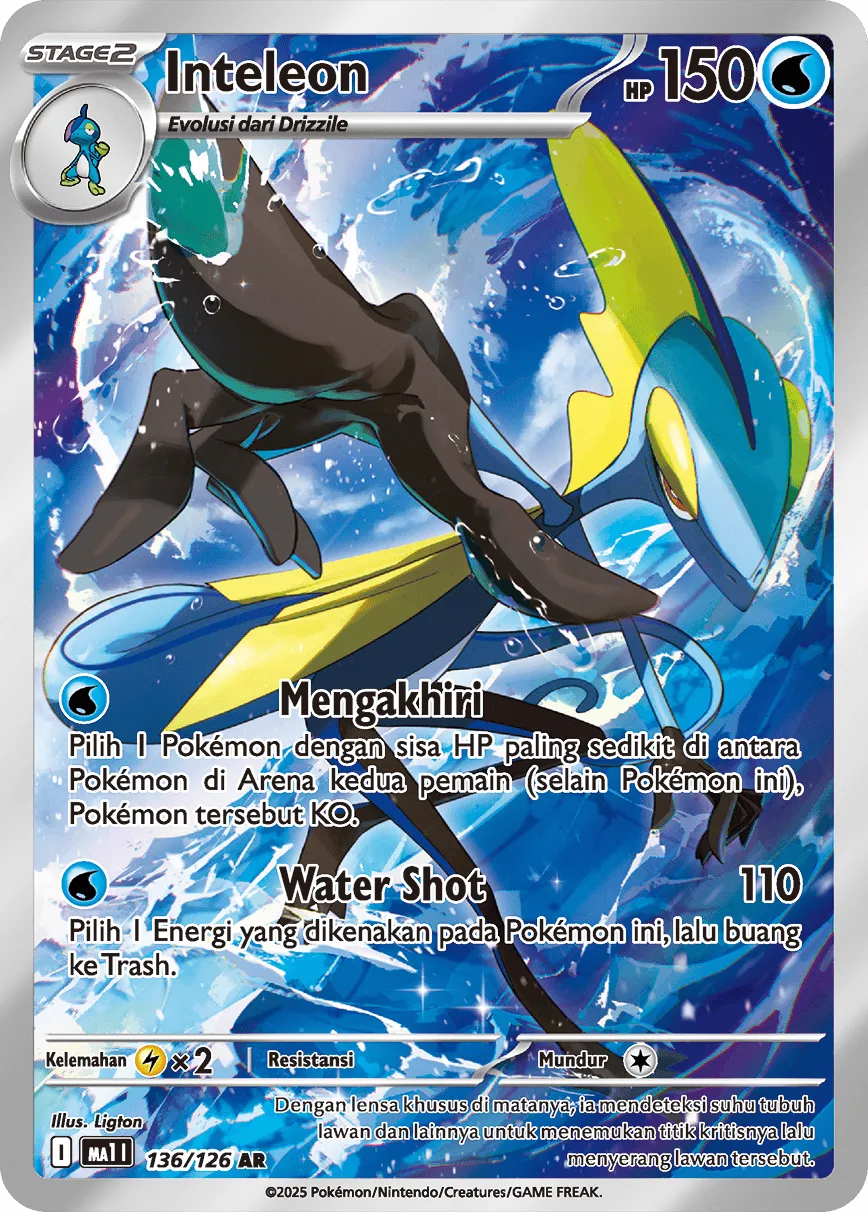 Inteleon 136/184 — Evolusi Mega (Indonesian Pokémon TCG card)