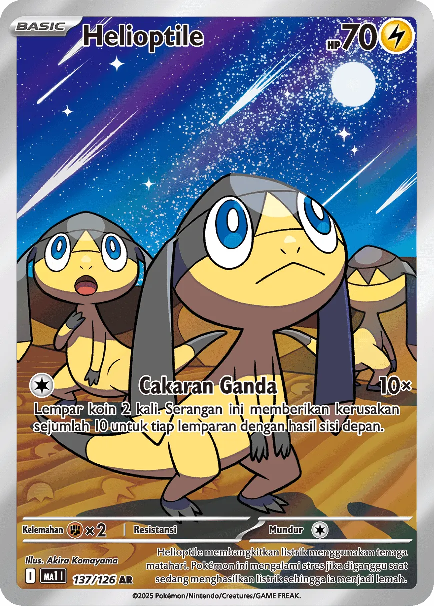 Helioptile 137/184 — Evolusi Mega (Indonesian Pokémon TCG card)