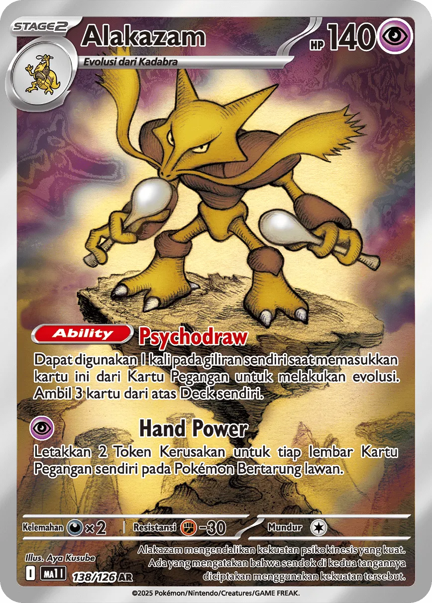 Alakazam 138/184 — Evolusi Mega (Indonesian Pokémon TCG card)