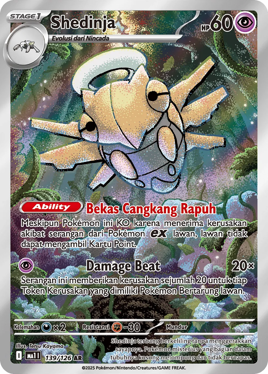 Shedinja 139/184 — Evolusi Mega (Indonesian Pokémon TCG card)