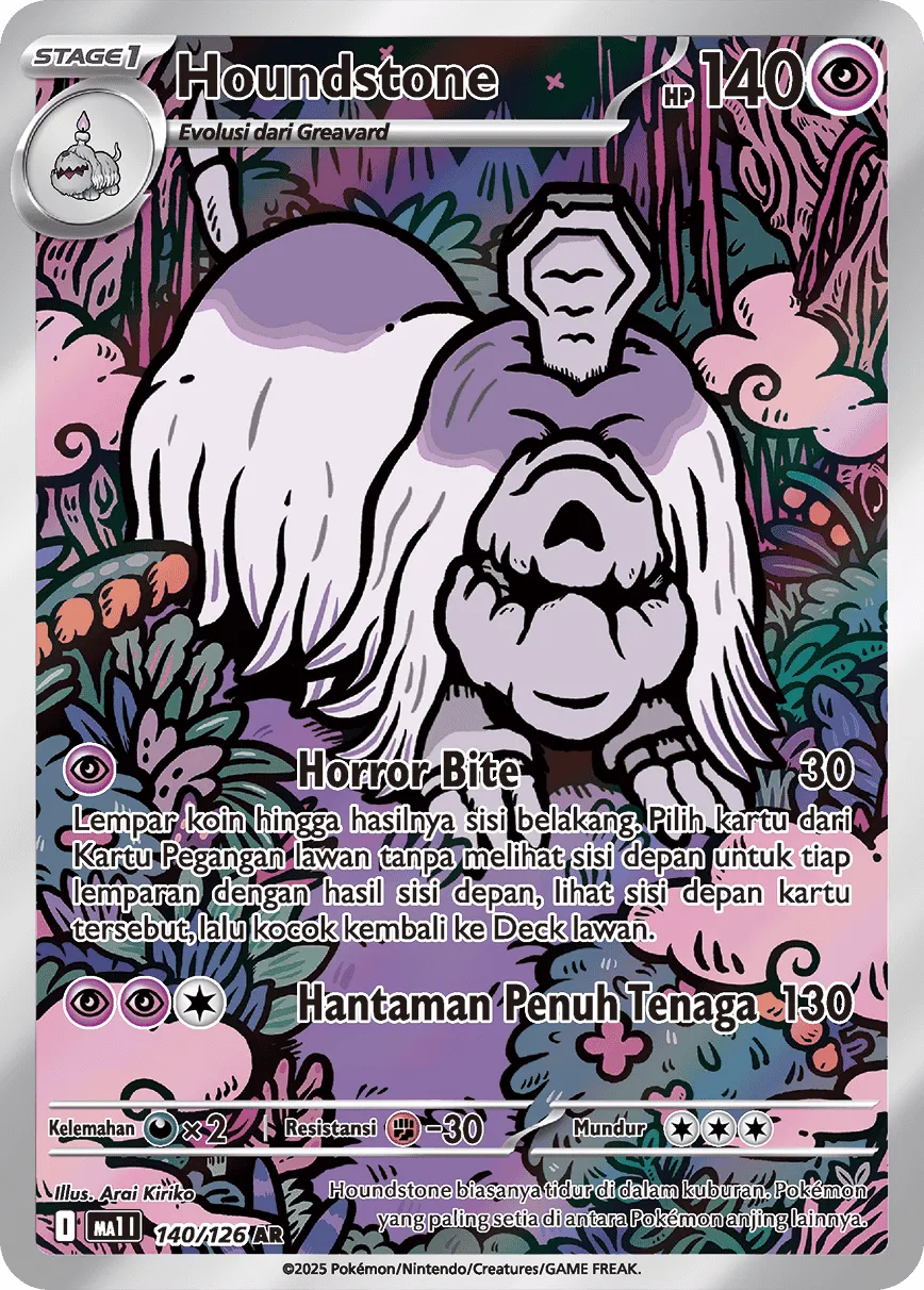 Houndstone 140/184 — Evolusi Mega (Indonesian Pokémon TCG card)