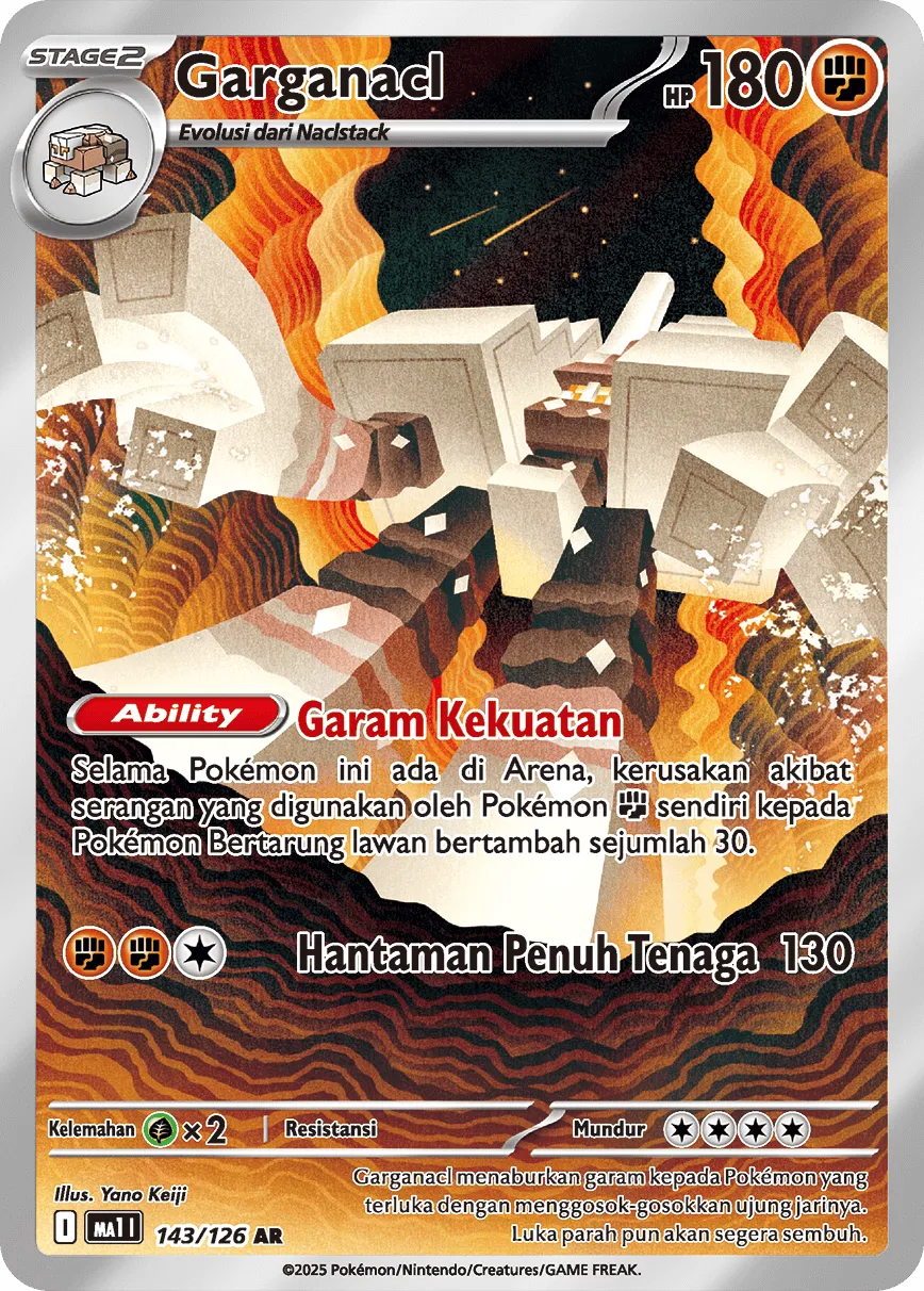 Garganacl 143/184 — Evolusi Mega (Indonesian Pokémon TCG card)
