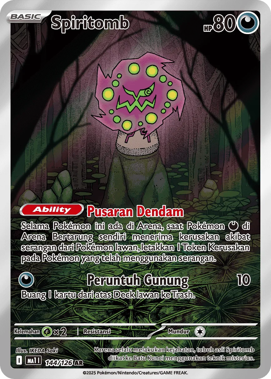 Spiritomb 144/184 — Evolusi Mega (Indonesian Pokémon TCG card)