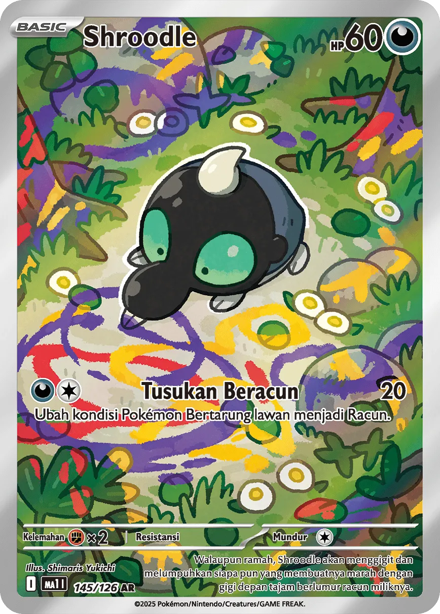 Shroodle 145/184 — Evolusi Mega (Indonesian Pokémon TCG card)