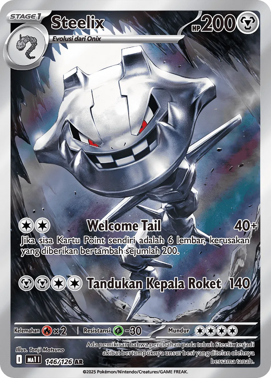 Steelix 146/184 — Evolusi Mega (Indonesian Pokémon TCG card)
