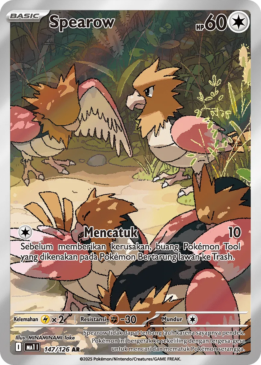 Spearow 147/184 — Evolusi Mega (Indonesian Pokémon TCG card)