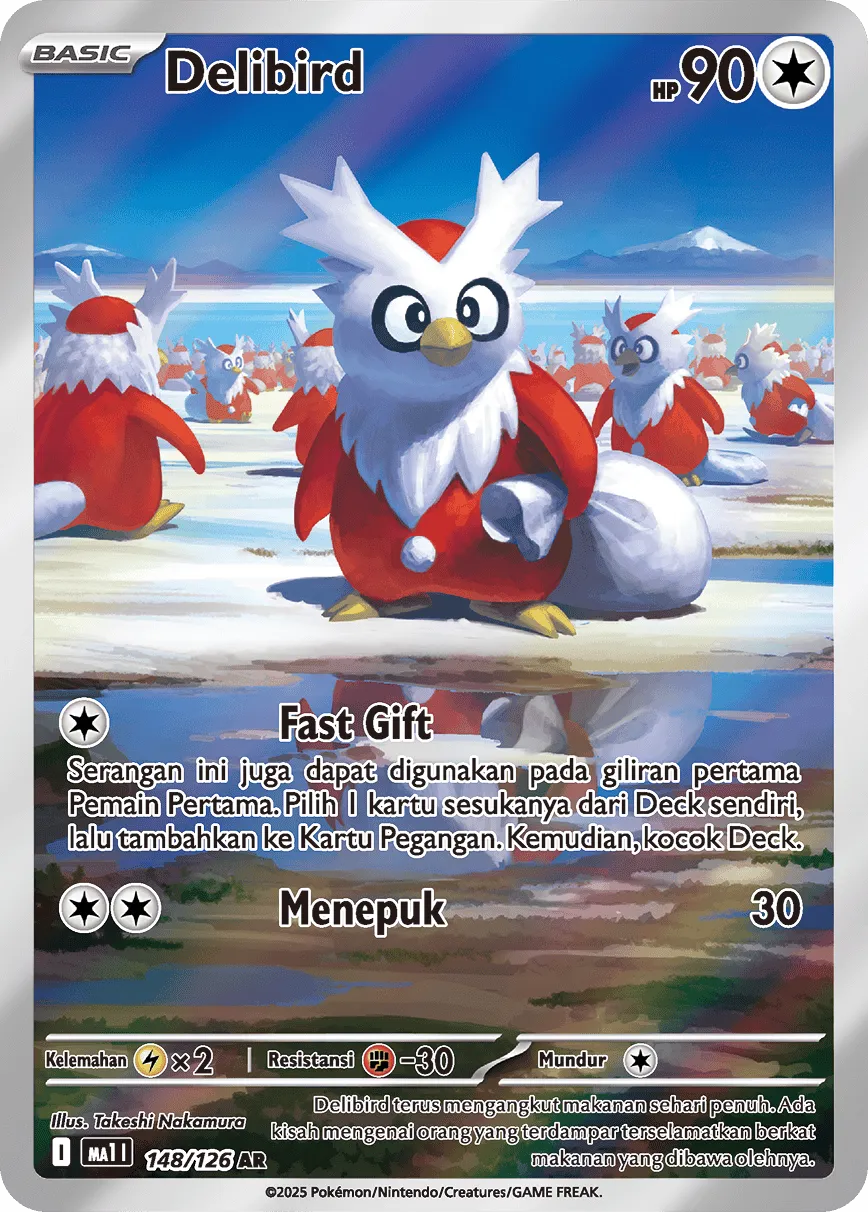 Delibird 148/184 — Evolusi Mega (Indonesian Pokémon TCG card)