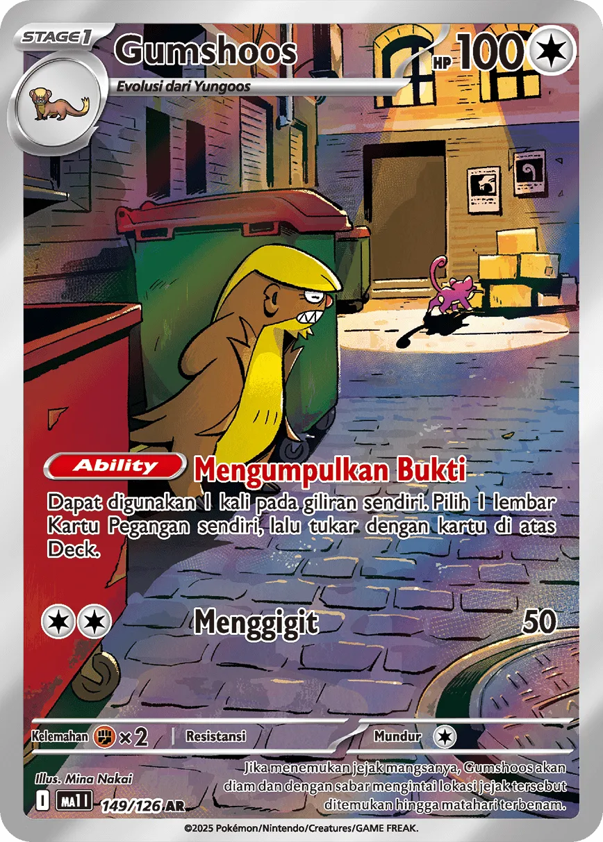Gumshoos 149/184 — Evolusi Mega (Indonesian Pokémon TCG card)