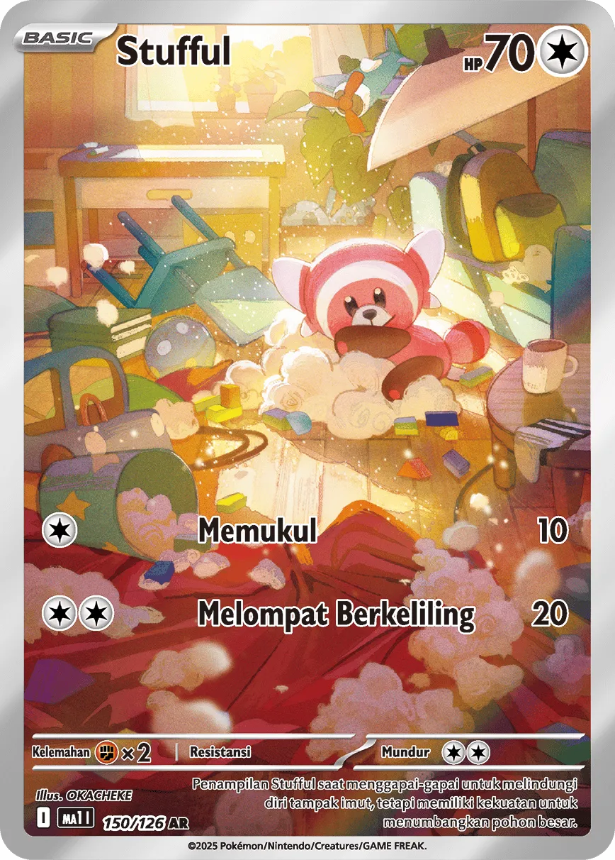 Stufful 150/184 — Evolusi Mega (Indonesian Pokémon TCG card)
