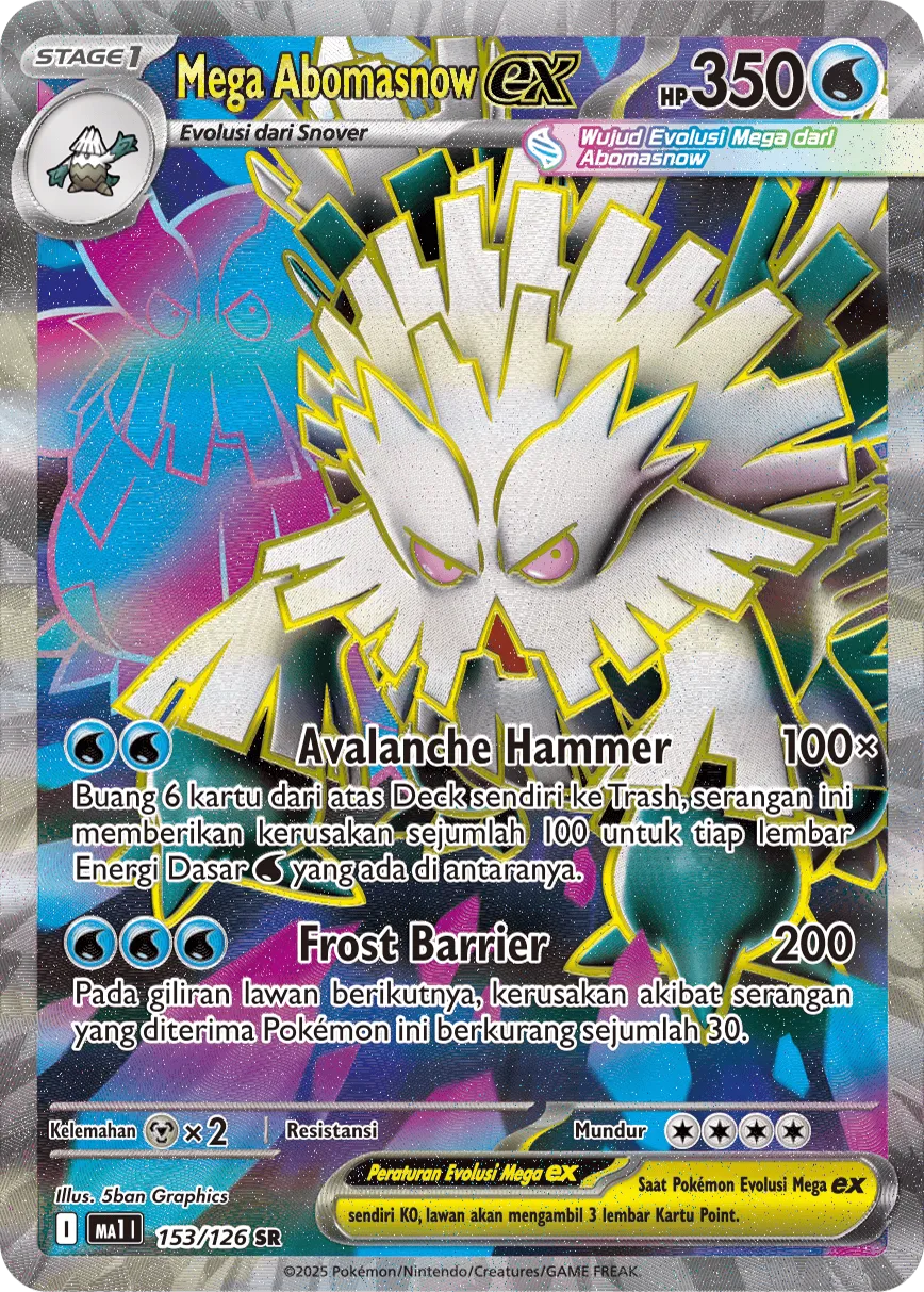 Mega Abomasnow ex 153/184 — Evolusi Mega (Indonesian Pokémon TCG card)