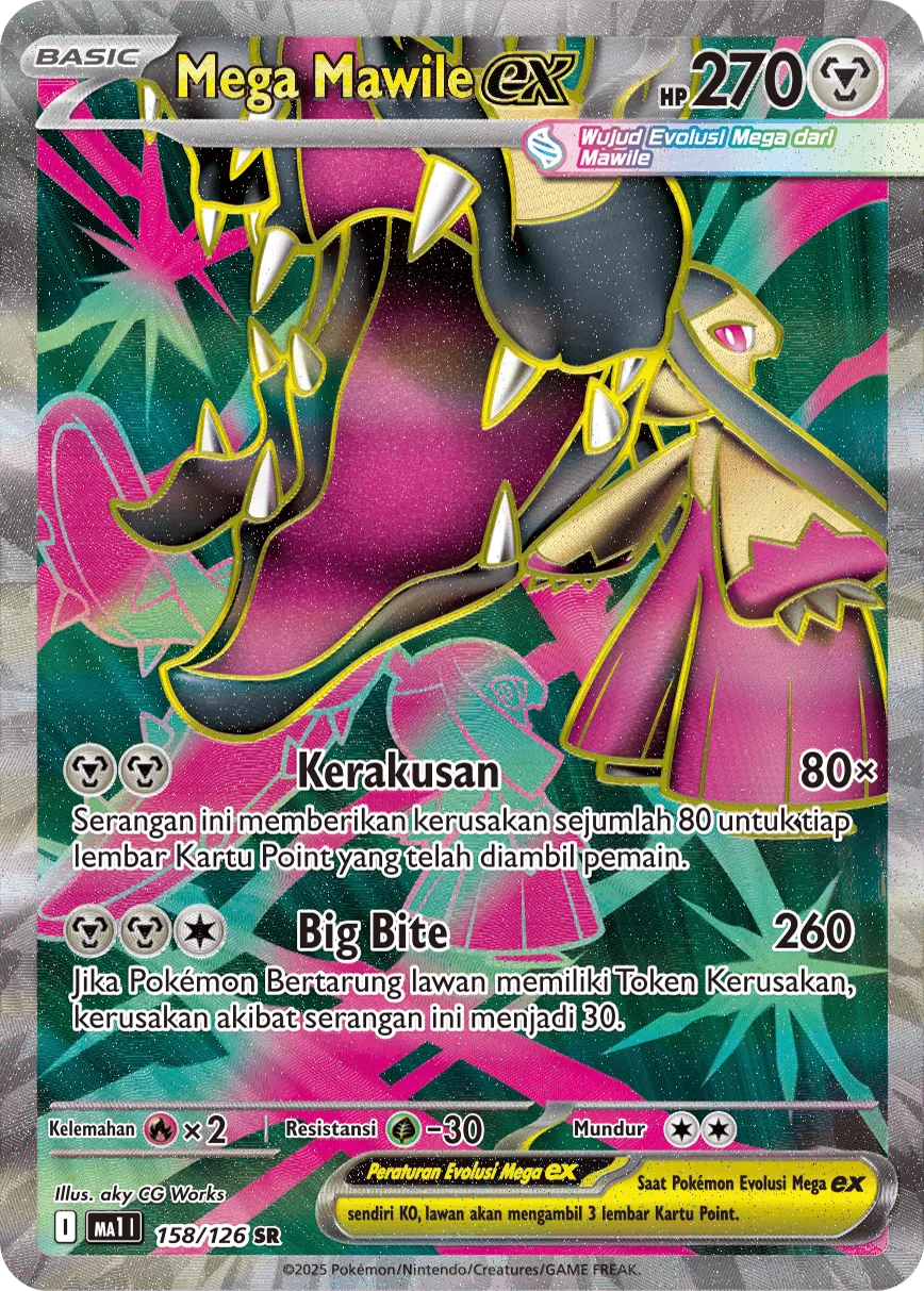 Mega Mawile ex 158/184 — Evolusi Mega (Indonesian Pokémon TCG card)