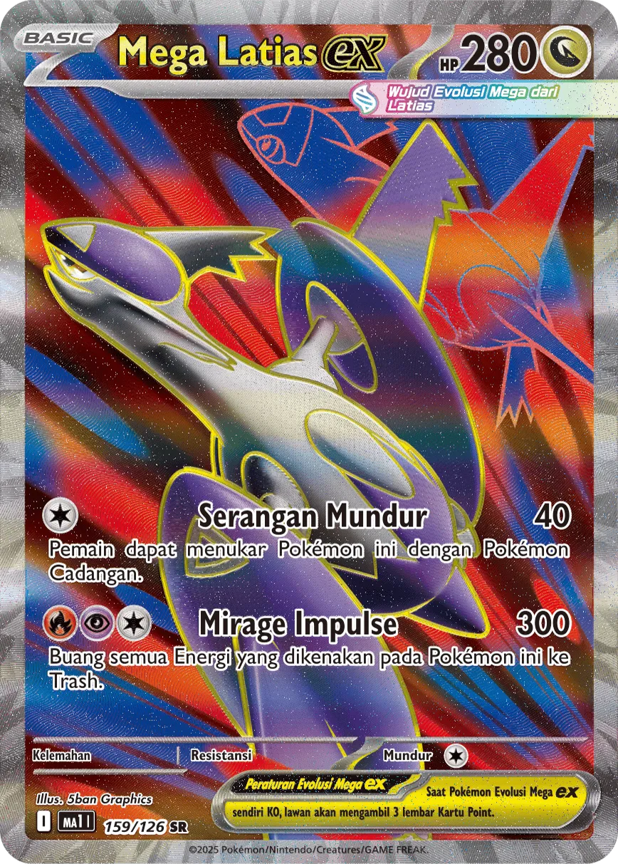 Mega Latias ex 159/184 — Evolusi Mega (Indonesian Pokémon TCG card)