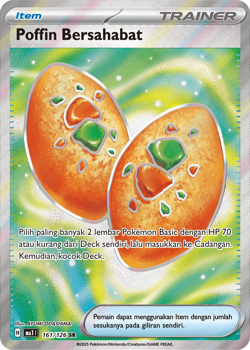 Buddy-Buddy Poffin 161/184 — Evolusi Mega (Indonesian Pokémon TCG card)