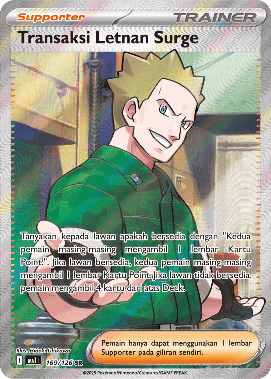 Lt. Surge's Bargain 169/184 — Evolusi Mega (Indonesian Pokémon TCG card)
