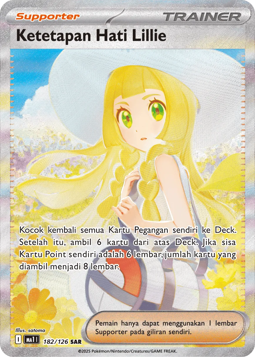 Lillie's Determination 182/184 — Evolusi Mega (Indonesian Pokémon TCG card)