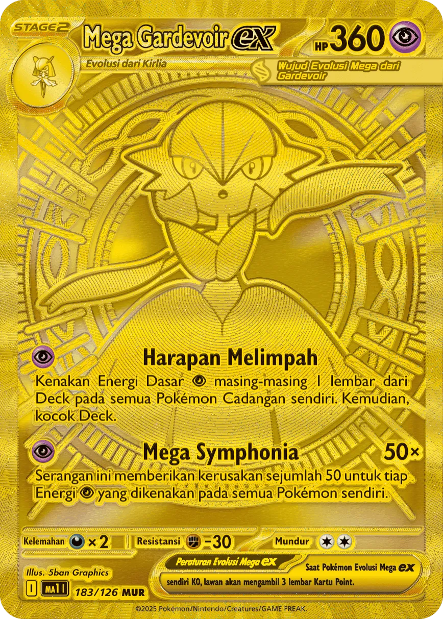 Mega Gardevoir ex 183/184 — Evolusi Mega (Indonesian Pokémon TCG card)