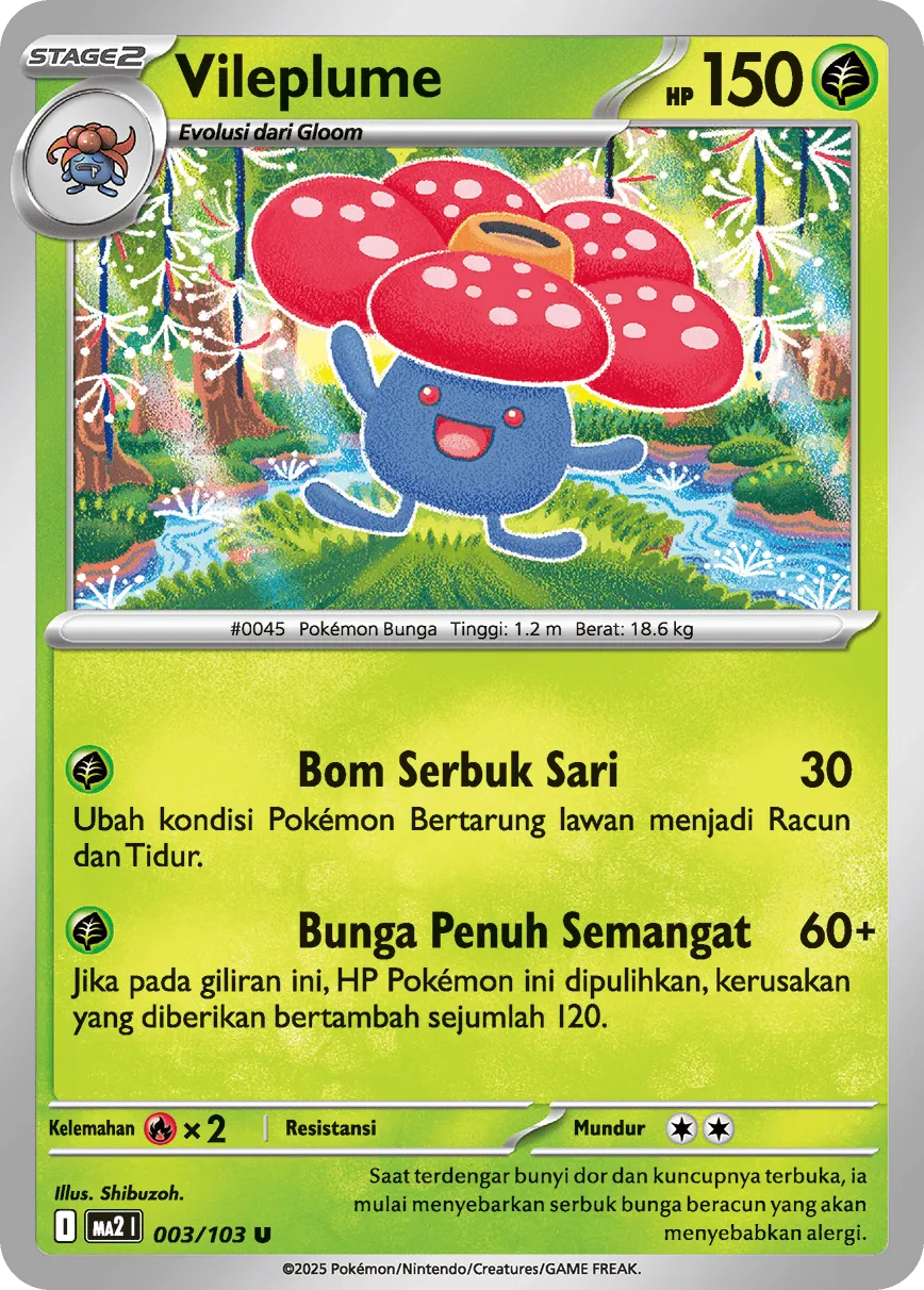 Vileplume 003 — Blue Blaze (Indonesian Pokémon TCG card)