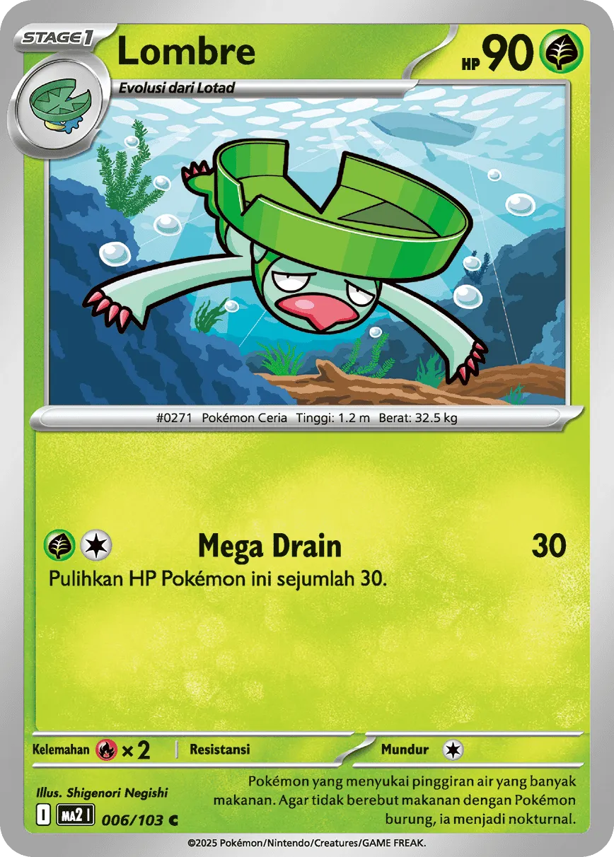 Lombre 006 — Blue Blaze (Indonesian Pokémon TCG card)