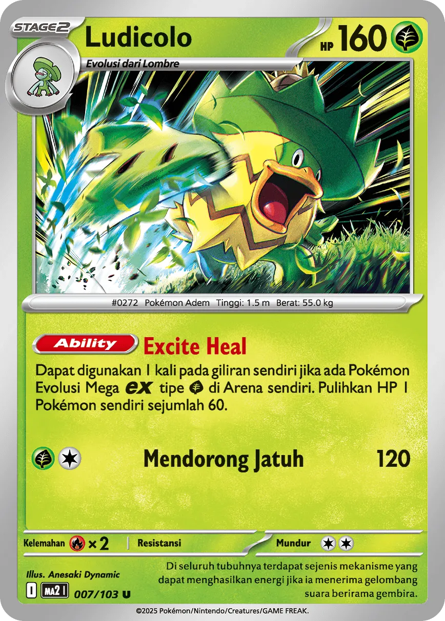 Ludicolo 007 — Blue Blaze (Indonesian Pokémon TCG card)