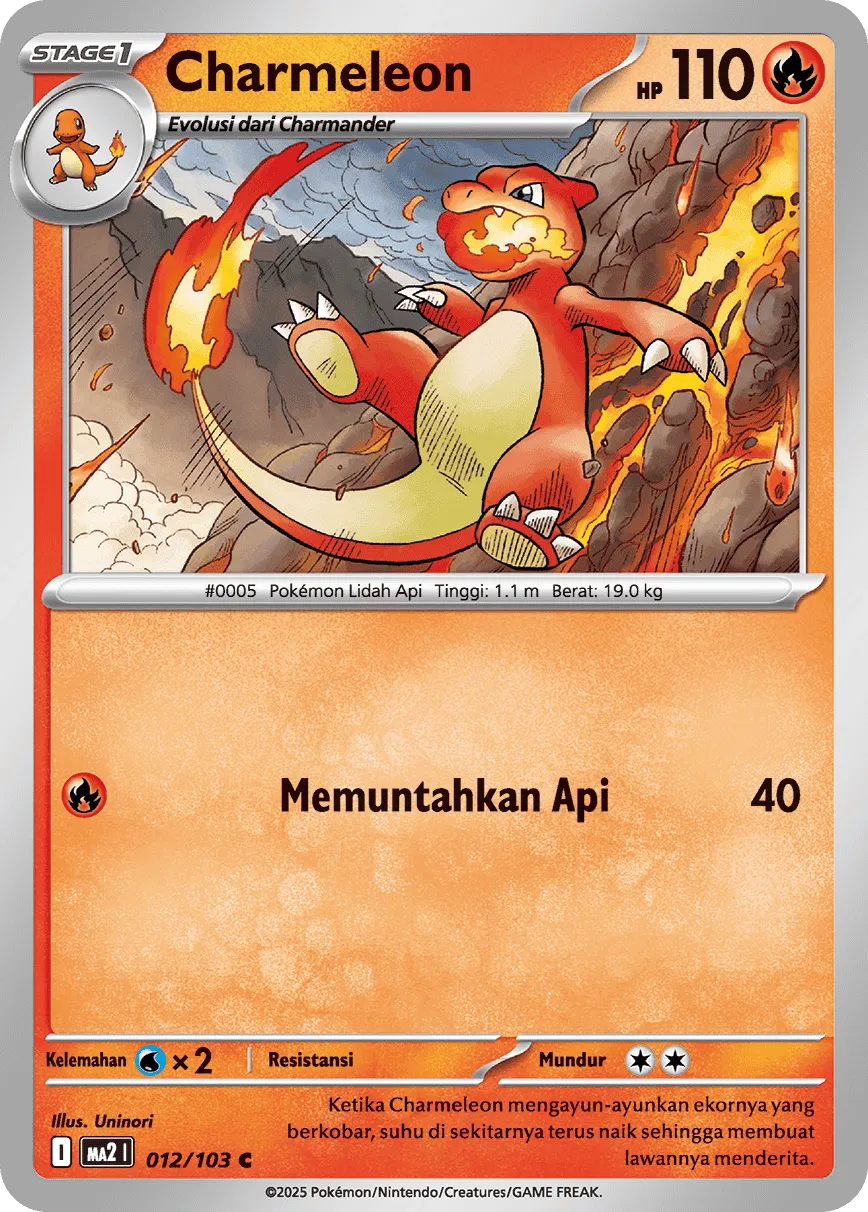 Charmeleon 012 — Blue Blaze (Indonesian Pokémon TCG card)