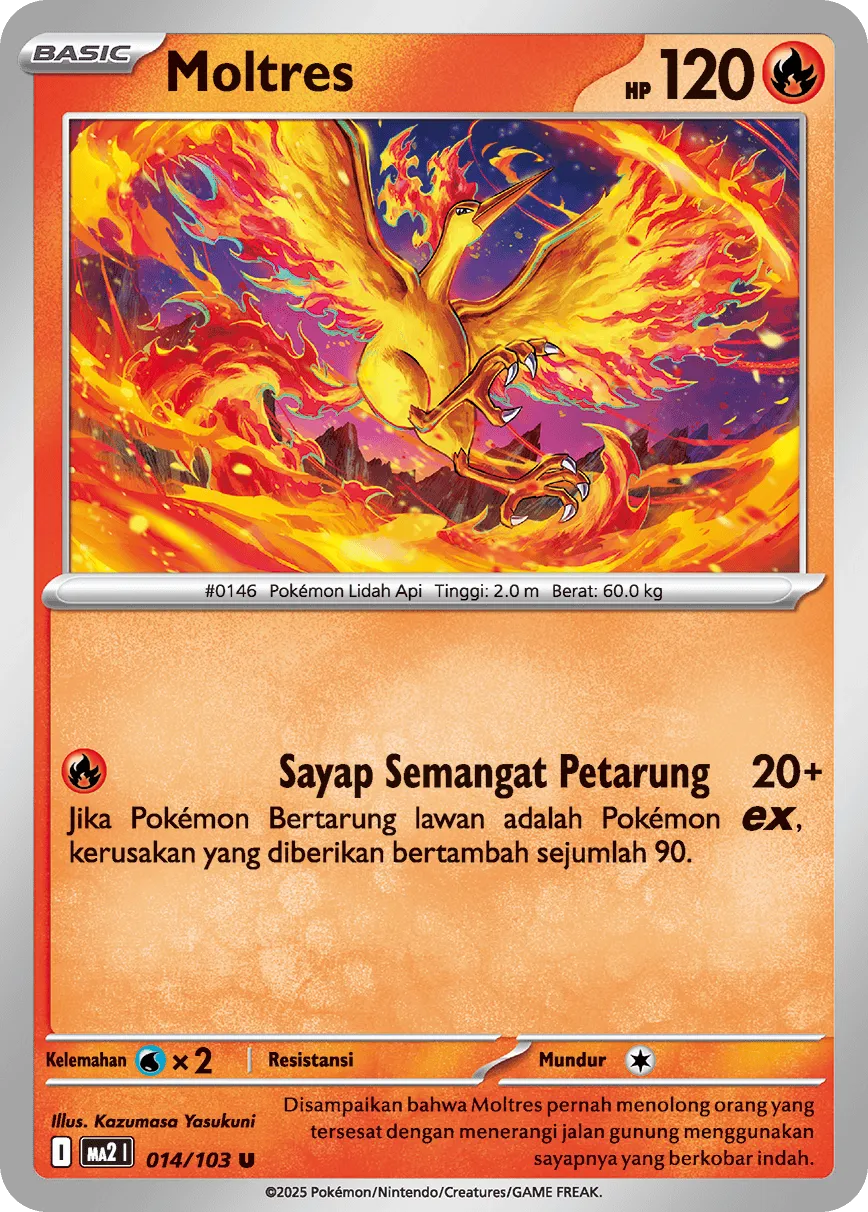 Moltres 014 — Blue Blaze (Indonesian Pokémon TCG card)