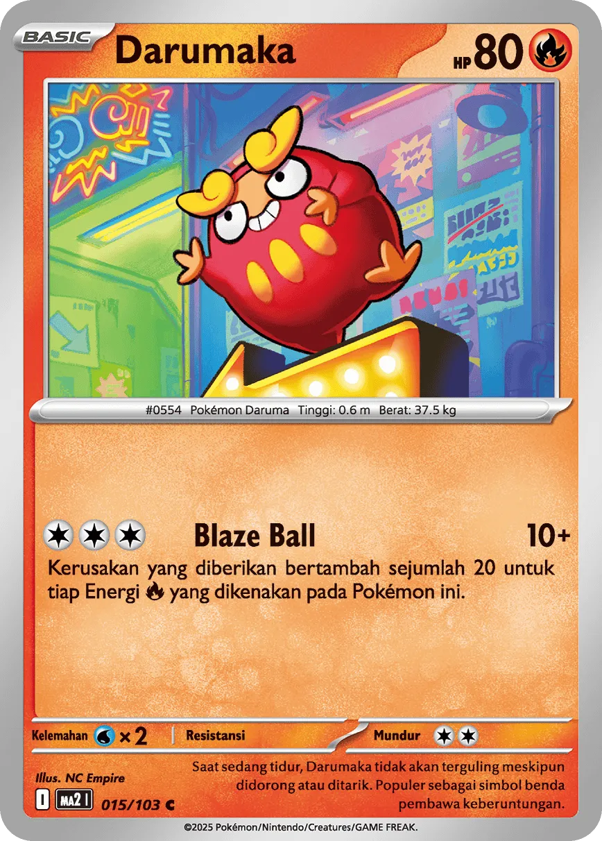 Darumaka 015 — Blue Blaze (Indonesian Pokémon TCG card)