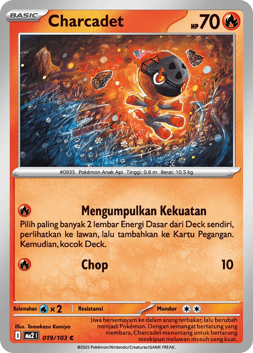Charcadet 019 — Blue Blaze (Indonesian Pokémon TCG card)