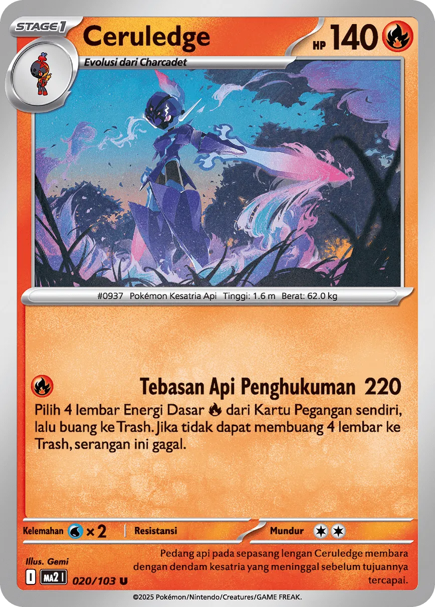 Ceruledge 020 — Blue Blaze (Indonesian Pokémon TCG card)