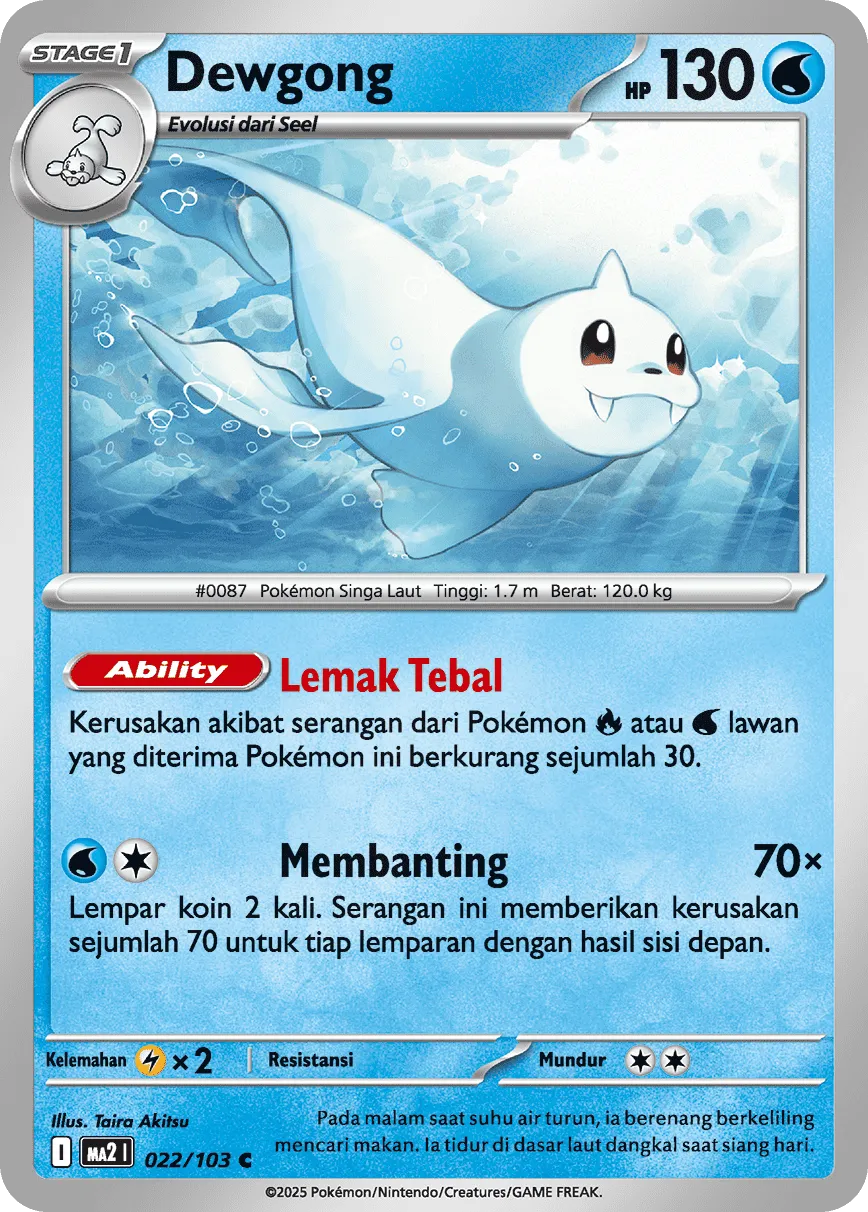 Dewgong 022 — Blue Blaze (Indonesian Pokémon TCG card)